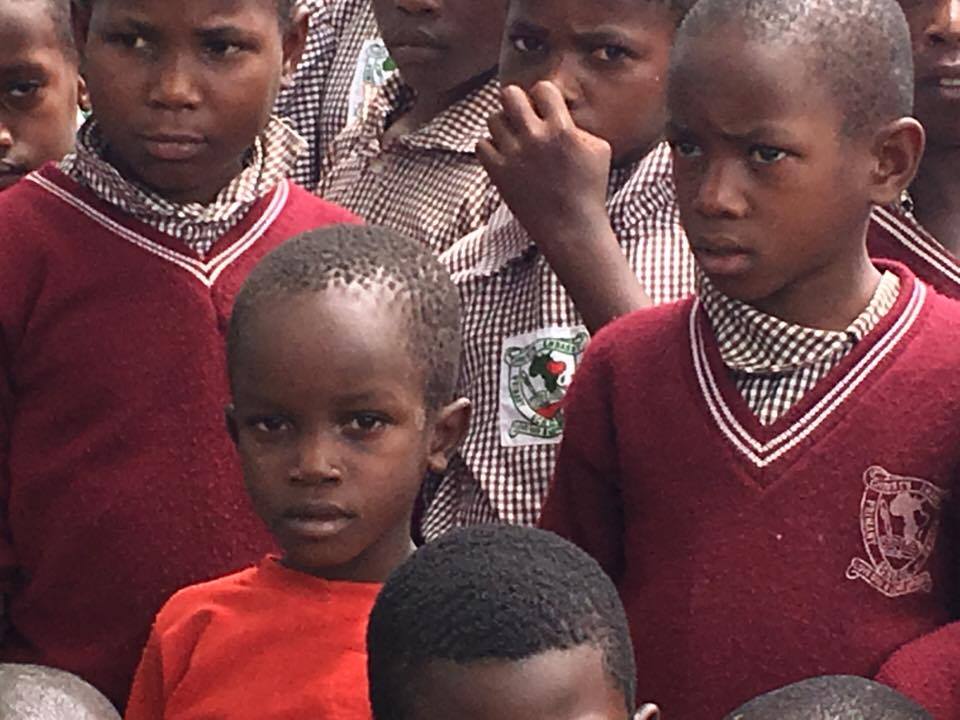 Primary school children at the school built by charity Love In Action 